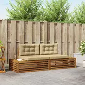Set vanjskih sofa s jastukom Prirodna i bež 203,5 x 83 x 73 cm