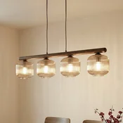 TK Lighting Visoka svetilka Salvia, rjava/konjak, steklo, dolžina 95 cm, E14 - Dnevna soba/jedilnica - temno leseno, konjak