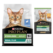 Pro Plan suha mačja hrana + 6 x 85 g mokre hrane gratis! - Sterilised Adult Renal Plus zajec (3 kg) + Piščanec (6 x 85 g)