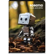 Bilježnica Black&White Robotic - A5, 24 listova, široke linije, asortiman