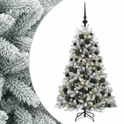 Vidaxl Umjetno božično drevo z okrasnimi kroglami 120 cm 150 LED