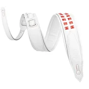 Levys Rebel Leather White/Red Pas za kitaro