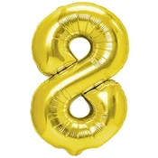 Zlatni folijski balon številka 8, 100 cm