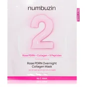 Numbuzin-št. 2 Rose PDRN nočna maska za obraz 4 kosi
