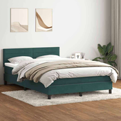 vidaXL vidaXL Box spring postelja z vzmetnico temno zelena 160x220 cm žamet, (21793095)