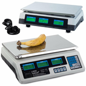 Verkgroup Digitalna inox elektronska tehtnica do 40kg dvostranski LCD bela