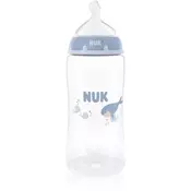 NUK First Choice Whale steklenička z indikatorjem temperature 3m+ 300 ml