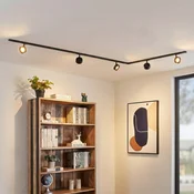 Lindby sistem tirnic Linaro, O 9,5 cm, 5-krilni, LED, črn - Študija/pisarna - Sodobni - Kovina