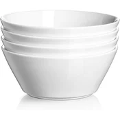 Dowan DOWAN 946 ml Keramične Sklede - Set 4 za Juho, Ramen, Solato. Primerno za Pomivalni in Mikrovalovno, Bele, (22137425)