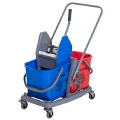 HOMCOM HOMCOM Profesionalni voziček za čiščenje z dvema vedroma kapacitete 25 l za pomivanje 73 x 45 x 92 cm, (20755370)