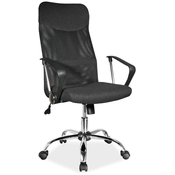 CASARREDO Okretna uredska stolica Q-025 crna, tkanina i mreža, podesiva visina 45–54 cm