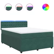 vidaXL vidaXL Box spring postelja z vzmetnico temno zelen 140x190 cm žamet, (21306961)