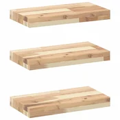 Vidaxl Viseče police 3 kosi 40x20x4 cm neobdelan masiven les akacije