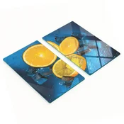 shumee Dekorativne steklene deske za rezanje in serviranje Orange Ice 2x30x52 cm