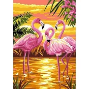 shumee Ob_L_93 - Diamantna slika 30x40 - Živali, Flamingo