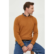 Vuneni pulover Barbour za muškarce, boja: žuta, lagani