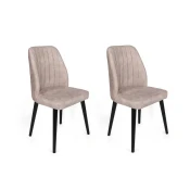 Hanah Home Set 2 trpezarijske stolice Krem-Crni