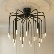 Lucande LED-stropna svetilka Ariadne, O57 cm, mat črna, 20-žarilna - Dnevna soba/jedilnica - Sodobni - mat črna, bela - Kovina