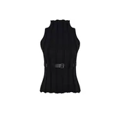 Trendyol Limited Edition Black Belted Knitwear Sweater