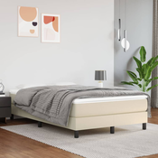 vidaXL Box spring posteljni okvir krem 120x200 cm umetno usnje