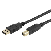 VIVANCO USB kabel za printer 2.0 1,8m CC 45210 U6 certificiran prema USB 2.0, crne boje