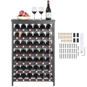 VEVOR Stojalo za vino 42 steklenic modularno 7-nadstropno 66x29x100 cm črno