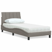 Krevet s madracem Hanko smedesivi 90x190 cm od tkanine
