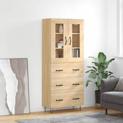 Greatstore Visoka komoda sonoma hrast 69,5x34x180 cm inženirski les