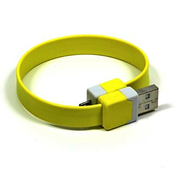 Logo Kabel USB (2.0), USB A moški - microUSB moški, 0,25 m, rumen, blister, zapestnica, SELL