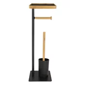 AWD stalak za wc cetku i papir 02071794 - 23,00 cm x 67,50 cm x 17,80 cm - bambus + lakirani metal