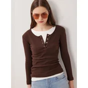 Happiness Istanbul Bluza Blusen mokka