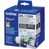 Brother DK-11209 traka za izradu naljepnica Crno na bijelom