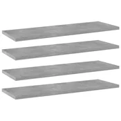 Vidaxl Dodatne police za omaro 4 kosi betonsko sive 60x20x1,5 cm
