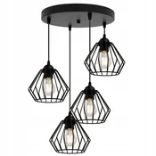 GH ČRNI ŽIČNI VISEČI LAMP LOFT LED LESTENEC