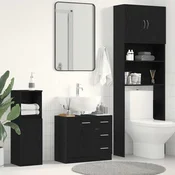 Ormaric za umivaonik crni hrast 63x30x54 cm inženjerski drvo