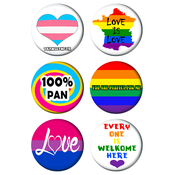 Set bedževa LGBT, 37 mm, 6 kom