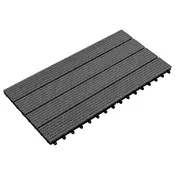 vidaXL Tla za terase 6 pcs Črna 60 x 30 cm WPC