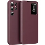 GS Ovitek denarnica za Samsung Galaxy S25+ Plus Smart View, bordo