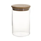 Homestar Steklen kozarec JARA D8,3xV13 cm 790 ml z bambusovim pokrovom