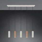 Trio Lighting Visoka svetilka Soka, rjava/siva, dolžina 85 cm, kovina, 5-svetilna. - Dnevna soba/jedilnica - Sodobni - rjava, siva