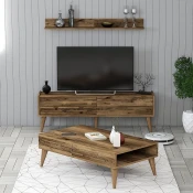 Hanah Home Set nameštaja za dnevnu sobu Valensiya 140, 3 komada, Orah