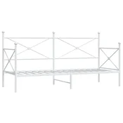 Vidaxl Dnevna postelja brez vzmetnice Bela 90x200 cm Jeklo