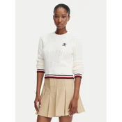 Tommy Jeans Pulover DW0DW22933 Bela Regular Fit