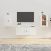 Vidaxl vidaXL Stenske TV omarice, komplet 2 kosov, sijajno bele, 40x34,5x60 cm
