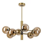 Luster na šipci ROLLO 8xE14/5W/230V zlatna/zadimljeno-bež