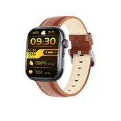 INF Pametna ura z EKG-jem, merilnikom srčnega utripa, sledilnikom telesne pripravljenosti in več športnimi načini Black and Brown Leather strap, (5000306696)