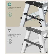 Songmics Stopničke 3 stopnje 59x44x62 cm srebrna