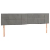 Vidaxl Posteljno vzglavje svetlo siva 160x5x78/88 cm žamet