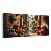 Slika ulica polna cvetja - 60x30