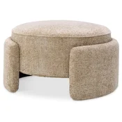 Casa Padrino luxury stool sand A� 73 x H. 38 cm - Round stool - Footstool - Living room furniture - Hotel furniture - Luxury furniture